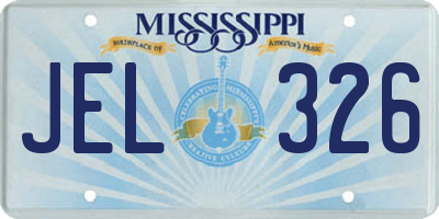 MS license plate JEL326