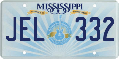 MS license plate JEL332