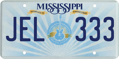 MS license plate JEL333