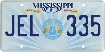 MS license plate JEL335