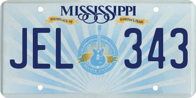 MS license plate JEL343