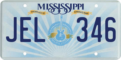 MS license plate JEL346
