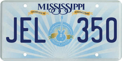 MS license plate JEL350