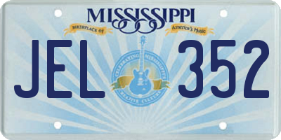 MS license plate JEL352