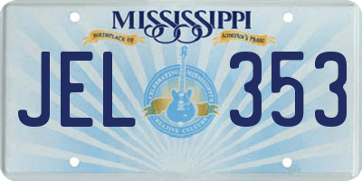 MS license plate JEL353