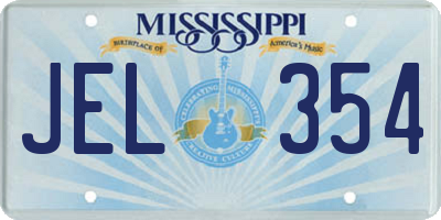 MS license plate JEL354