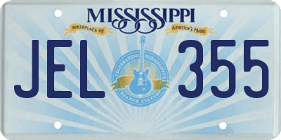 MS license plate JEL355