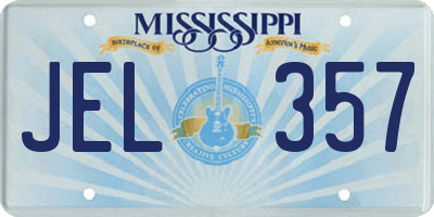 MS license plate JEL357