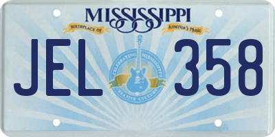 MS license plate JEL358