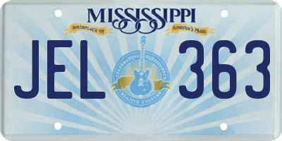 MS license plate JEL363