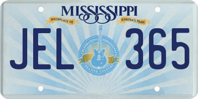 MS license plate JEL365