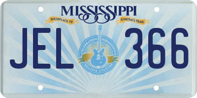 MS license plate JEL366