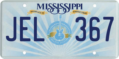 MS license plate JEL367