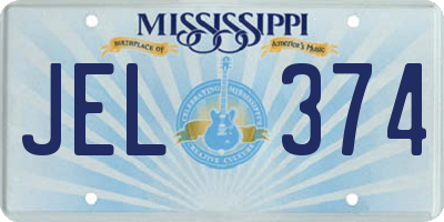 MS license plate JEL374