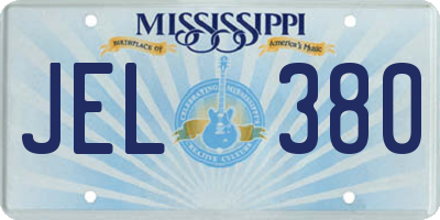 MS license plate JEL380