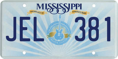 MS license plate JEL381