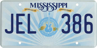 MS license plate JEL386