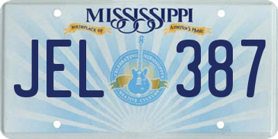 MS license plate JEL387