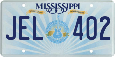 MS license plate JEL402
