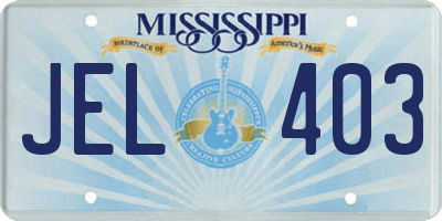 MS license plate JEL403