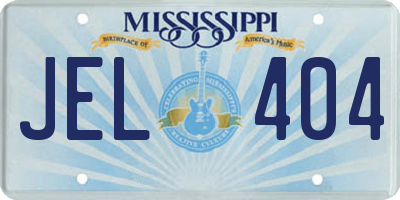 MS license plate JEL404