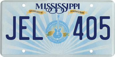 MS license plate JEL405