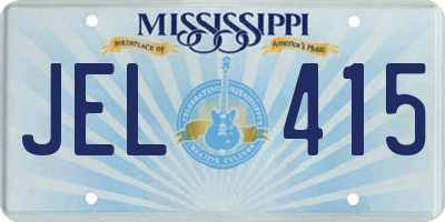 MS license plate JEL415