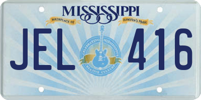 MS license plate JEL416
