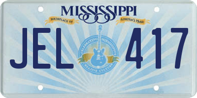 MS license plate JEL417