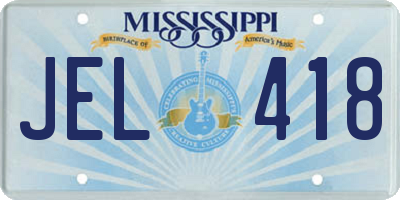 MS license plate JEL418