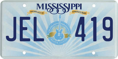 MS license plate JEL419