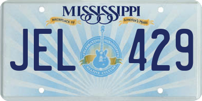 MS license plate JEL429