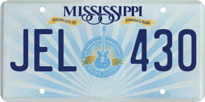 MS license plate JEL430