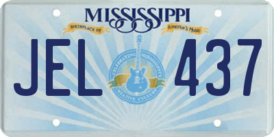 MS license plate JEL437