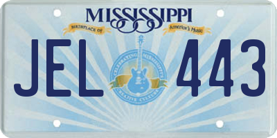 MS license plate JEL443