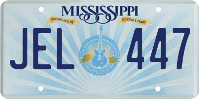 MS license plate JEL447