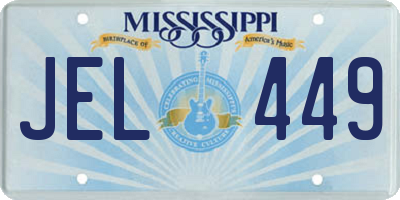 MS license plate JEL449