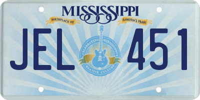 MS license plate JEL451