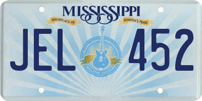 MS license plate JEL452