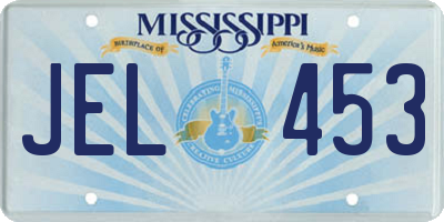 MS license plate JEL453