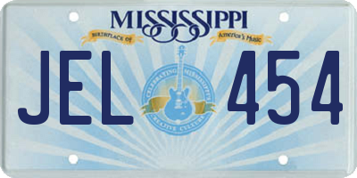 MS license plate JEL454