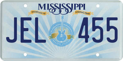 MS license plate JEL455