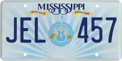 MS license plate JEL457