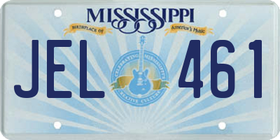 MS license plate JEL461