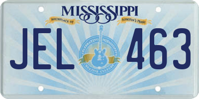 MS license plate JEL463