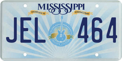 MS license plate JEL464