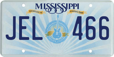 MS license plate JEL466