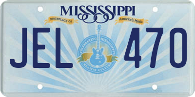 MS license plate JEL470