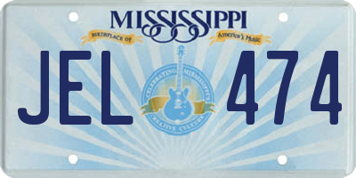 MS license plate JEL474