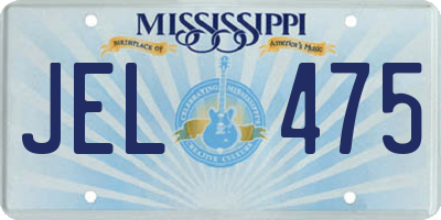 MS license plate JEL475